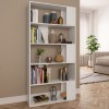 Bibliotecă/Separator cameră, alb, 80x24x159 cm, lemn prelucrat