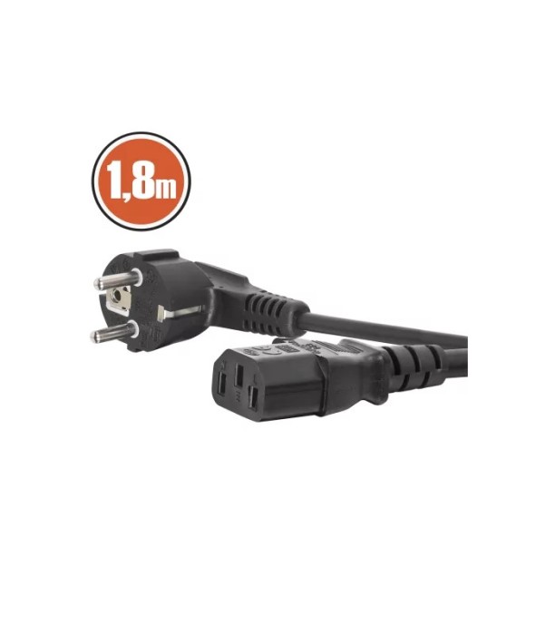Cablu alimentare 1.8m Stecher tip CEE 7/7 dreptunghiular - soclu IEC