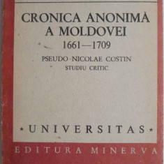Cronica anonima a Moldovei, 1661-1709. Pseudo-Nicolae Costin (Studiu critic) – Dumitru Veliciu
