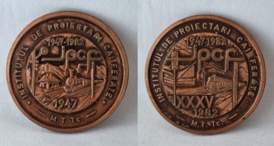 CFR - Institutul de proiectari Cai Ferate 1947-1982, medalie rara foto
