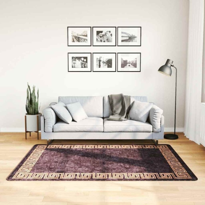 vidaXL Covor lavabil, negru și auriu, 120x180 cm, antiderapant 337930