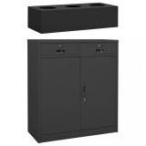 Gossi dulap pentru birou si jardiniera, antracit, 90x40x125 cm, otel