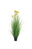 Cumpara ieftin Floare artificiala in ghiveci verde galbena 15 x 120 cm
