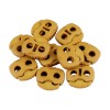 Set 10 opritori pentru snur cu 2 gauri Crisalida, 20 x 20 mm, Galben mustar