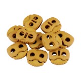 Set 10 opritori pentru snur cu 2 gauri Crisalida, 20 x 20 mm, Galben mustar