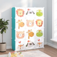 Dulap de depozitare cub pentru copii, 12 cuburi, verde, PP