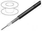Cablu coaxial RG223U cu s&acirc;rmă Cu LSZH negru 5,4mm CPR Eca