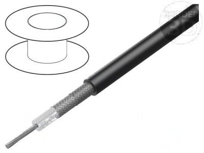 Cablu coaxial RG223U cu s&amp;acirc;rmă Cu LSZH negru 5,4mm CPR Eca foto