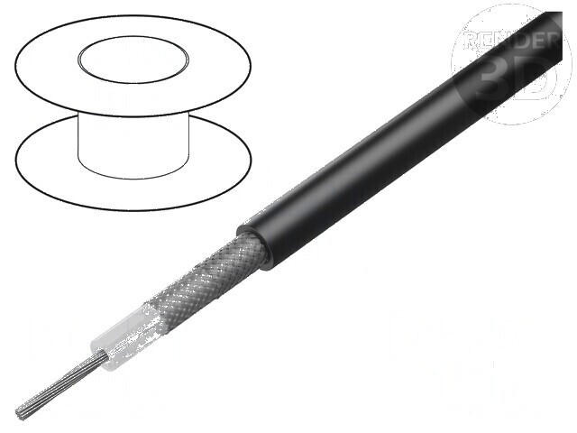 Cablu coaxial RG223U cu s&acirc;rmă Cu LSZH negru 5,4mm CPR Eca