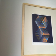 Victor Vasarely, Serigrafie numerotata 51/150 semnată înrămată