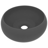 Cumpara ieftin Chiuveta baie lux, gri inchis mat, 40x15 cm, ceramica, rotund