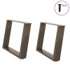 VidaXL Picioare pentru măsuță de cafea &icirc;n formă de U, 2 buc., oțel natural, 60 x (42-43) cm 4012771