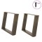 vidaXL Picioare pentru măsuță de cafea &icirc;n formă de U, 2 buc., oțel natural, 60 x (42-43) cm 4012771