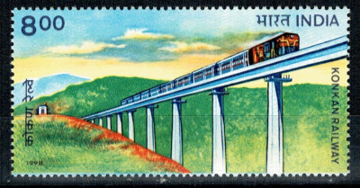 India 1993 - Locomotive, cai ferate, neuzat foto