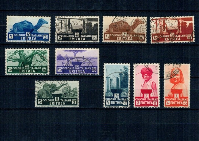 Eritrea Italiana 1933 - Motive locale, serie stampilata