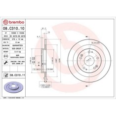 Set disc frana Honda Civic Ix (Fk) 02.12-12.16, Civic Ix Tourer (Fk) 01.14-12.16, Spate, 276X10mm, plin, Brembo