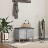 vidaXL Bancă pentru hol cu pernă cu ușă Gri din beton 60 x 38 x 46 cm 891523