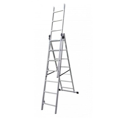 Scara aluminiu, 3 tronsoane, 7 trepte, max 150 kg, 4.23 m,&amp;nbsp;Drabest GartenVIP DiyLine foto