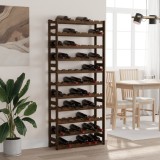 VidaXL Suport sticle de vin, 77 sticle, maro, lemn masiv de pin