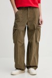 G-Star pantaloni femei, culoarea verde, croială cargo, high waist, D26433-D385