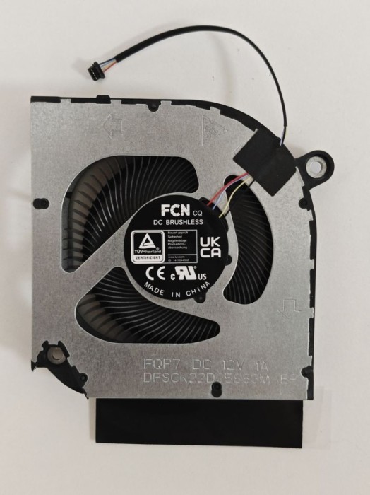 Cooler procesor Laptop Gaming, Acer, Predator Helios Neo 18 PHN18-72, 23.QNYN7.002, DFSCK22D05883M-FQP7, DQ5DC77F007, 12V, 1A, CPU