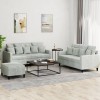 VidaXL Set de canapele cu perne, 3 piese, gri deschis, catifea 3201710