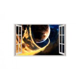 Autocolant decorativ, Fereastra, Planete, Multicolor, 83 cm, 200ST
