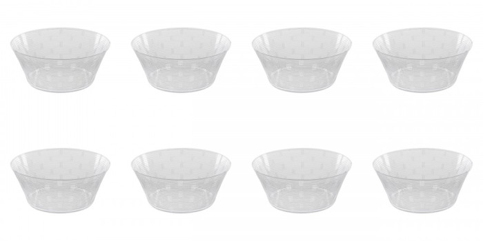 Set boluri, 8 piese, 1.5 L, Plastic, Transparent