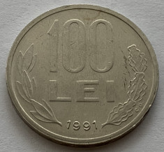 100 Lei 1991 Romania, varianta &amp;quot;99&amp;quot; cu codita rotunjita, RARA!, tip A foto