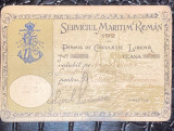 SERVICIUL MARITIM ROMAN, PERMIS DE CIRCULATIE REGALIST (anii &#039;20) PERFECTA STARE