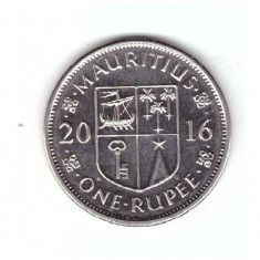 Moneda Mauritius 1 rupee 2016, stare foarte buna, cu luciu, curata