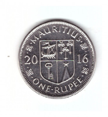 Moneda Mauritius 1 rupee 2016, stare foarte buna, cu luciu, curata foto