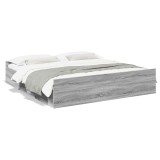 Gossi cadru de pat cu sertare gri sonoma 180x200 cm lemn prelucrat
