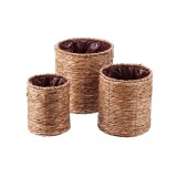 Cumpara ieftin Set ghivece flori fibre naturale maro 20 x 25 cm, 25 x 29 cm, 30 x 33 cm