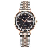 Cumpara ieftin Ceas dama Poedagar CS1372, otel inoxidabil, argintiu-rose gold, cadran negru