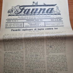 revista fauna mai 1933-pasarile rapitoare si lupta contra lor