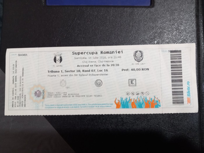 Bilet Astra Giurgiu - CFR Cluj supercupa rom.