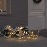 vidaXL Sanie cu ren cu 160 LED Alb cald 53 x 28 x 33 cm Ratan 42019083