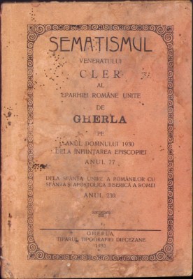 924SPN Şematismul veneratului cler al Eparhiei Rom&amp;acirc;ne Unite de Gherla 1930 foto