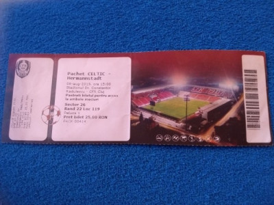 Bilet meci fotbal CFR 1907 CLUJ-CELTIC GLASGOW si HERMANNSTADT (07.08.2019) foto