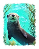 Cumpara ieftin Sticker decorativ, Foca, Verde, 70 cm, 9090ST, Oem