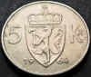 Moneda 5 COROANE / KRONER - NORVEGIA, anul 1964 *cod 3654, Europa