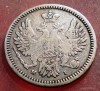 Moneda Argint Rusia 5 Kopeici 1855 Nikolai I, SPB NI, C#163