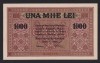 1000 lei 1917 UNC BGR , varianta cu 1 stampila , urme de manipulare . Banca Generala Romana. Rara !