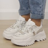 Sneakers albi cu talpa groasa DKB9201 M4