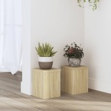 VidaXL Suporturi de plante, 2 buc., stejar sonoma, 15x15x20 cm