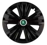 Cumpara ieftin Set 4 capace roti pentru Skoda Nou Verde, model Glory Black, R15, Autohelix MSA