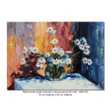 Tablou pictat manual, Margarete, margarete - 70x50cm ulei pe panza in cutit efect 3D