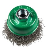 Perie cupa, cu alezaj, pentru decapare otel /inox, M14, Klingspor BK 600 W, diametru 100 mm
