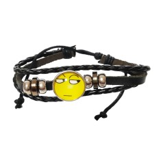 Bratara din piele ecologica, Emoticon, 113BJ